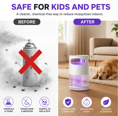 🦟SUMMER HOT SALE 50% OFF! 🔇UV Mosquito Killer Lamp – quiet, USB, chemical! 🌙